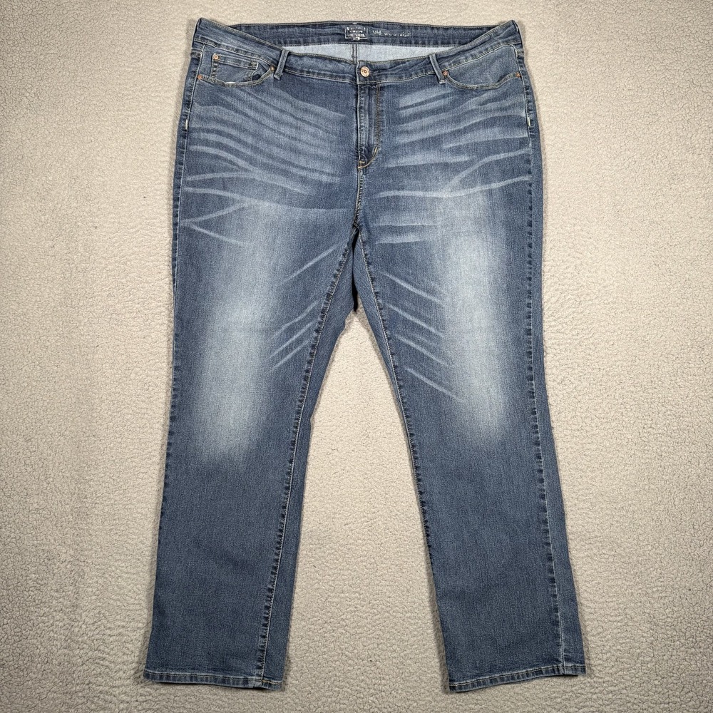 Levis Pants Womens 42x29 Blue Mid Rise Straight 5 Pocket Stretch Denim Preppy